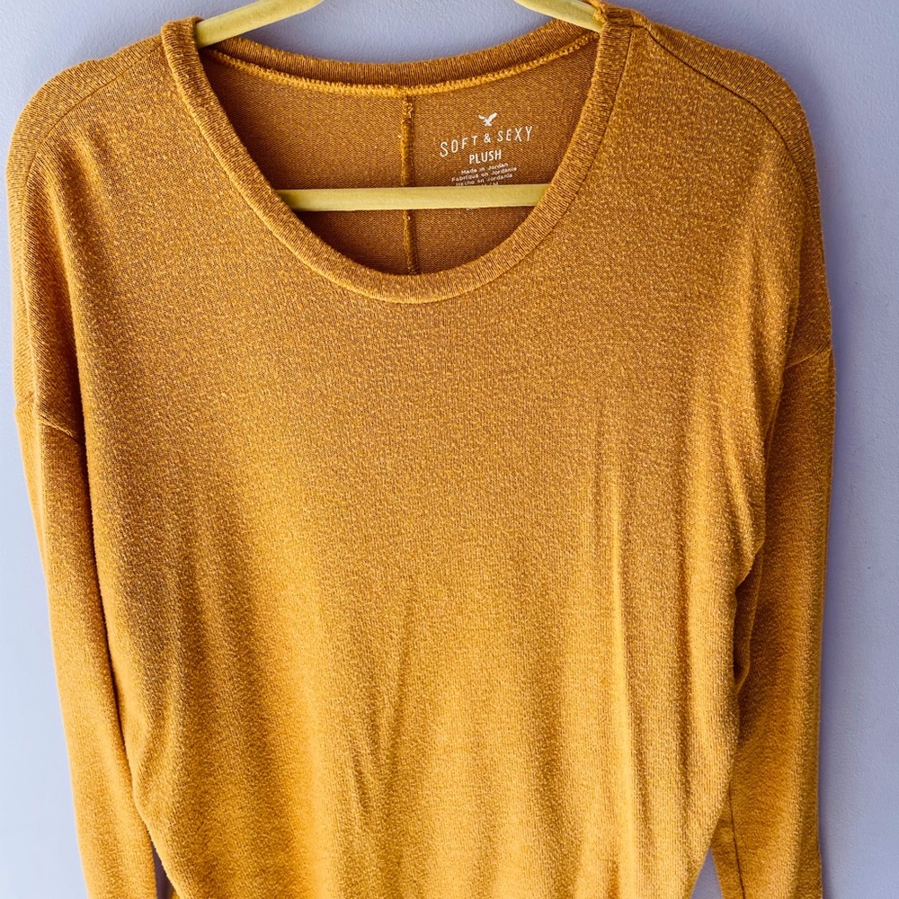 Burnt orange/yellow plush sweater